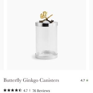 Michael Aram Butterfly Ginkgo Canister - Silver and Gold